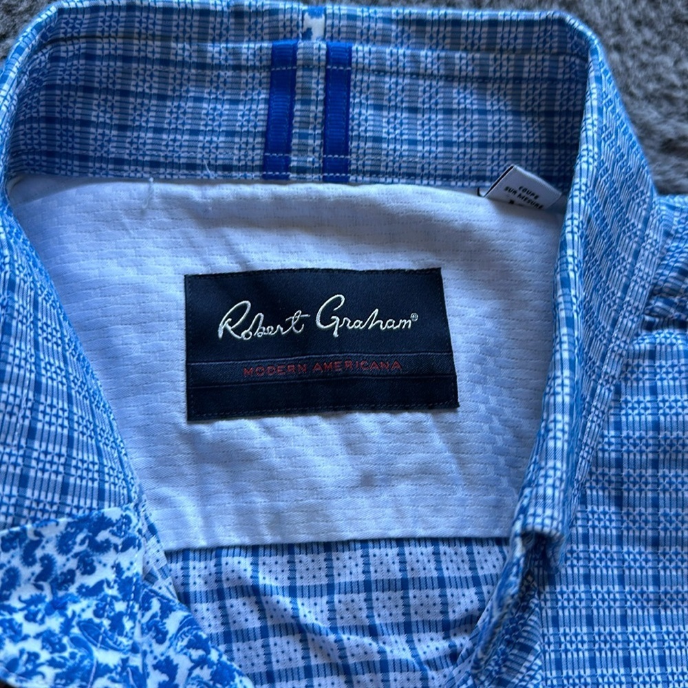 Robert Graham LONG SLEEVE BUTTON DOWN SHIRT Tailored Fit Size M